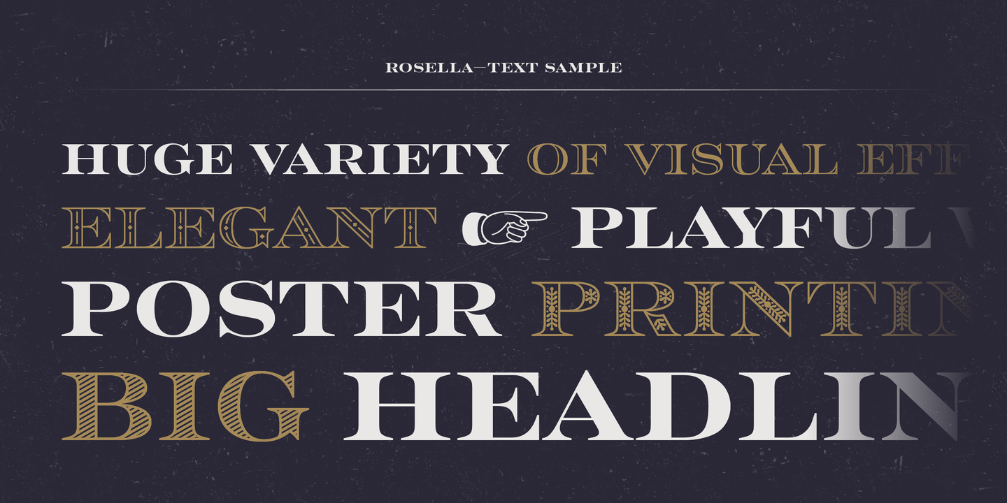 Rosella Engraved Font preview